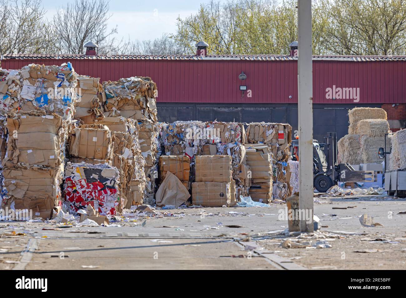 Papierrecyclingstation – Standort Des Verpackungsunternehmens Stockfoto