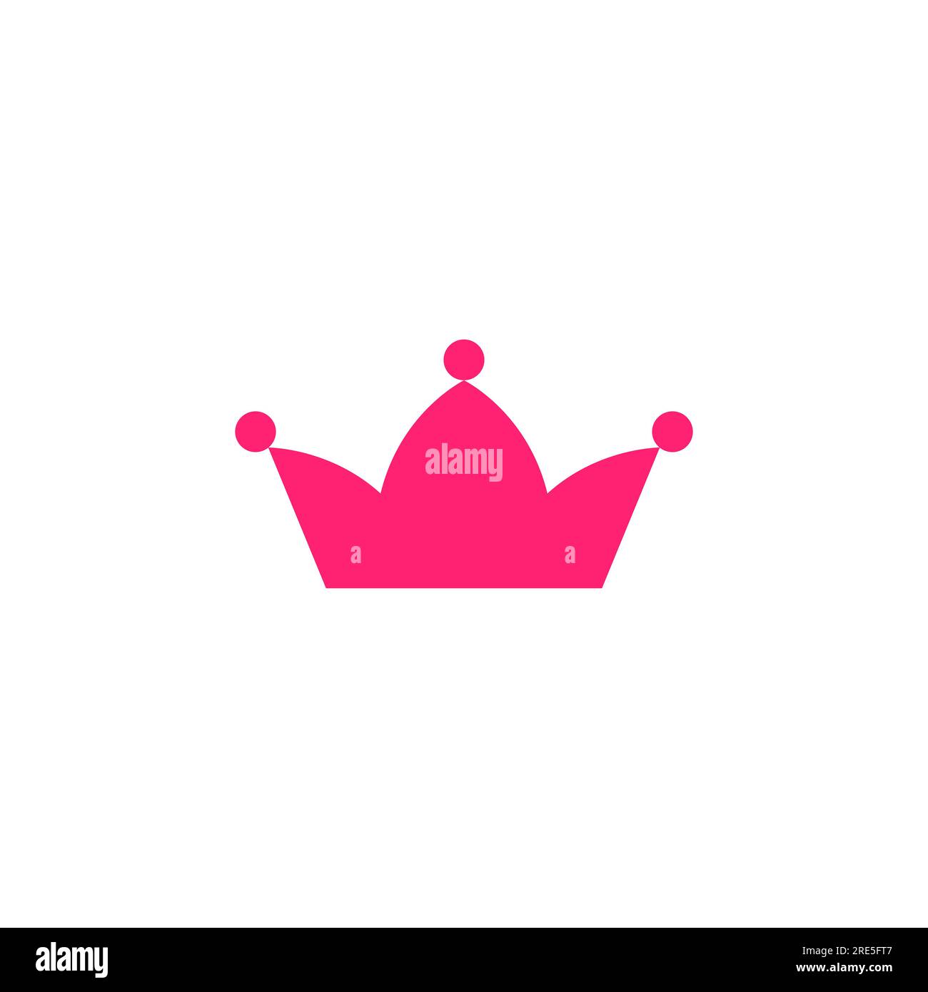 Rosa Prinzessinnenkrone. Pinkfarbenes Kronensymbol isoliert auf weiß. Royal, Luxus, vip, First Class-Schild. Gewinnerpreis. Magisches, märchenhaftes Mädchen-Symbol. Vektorsimp Stock Vektor