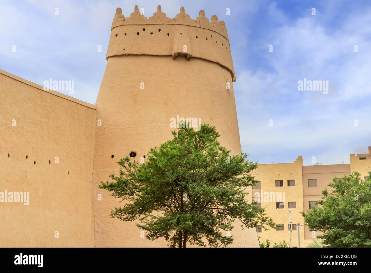 Festungsturm und Mauern von Masmak, Viertel Qasr al-Hukm, Al Riad, Saudi-Arabien Stockfoto