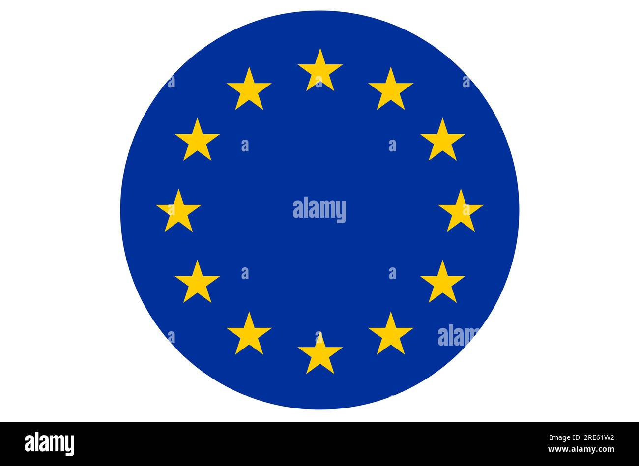 Offizielle Flagge der Europäischen Union in Kreisform. Vektordarstellung Stock Vektor
