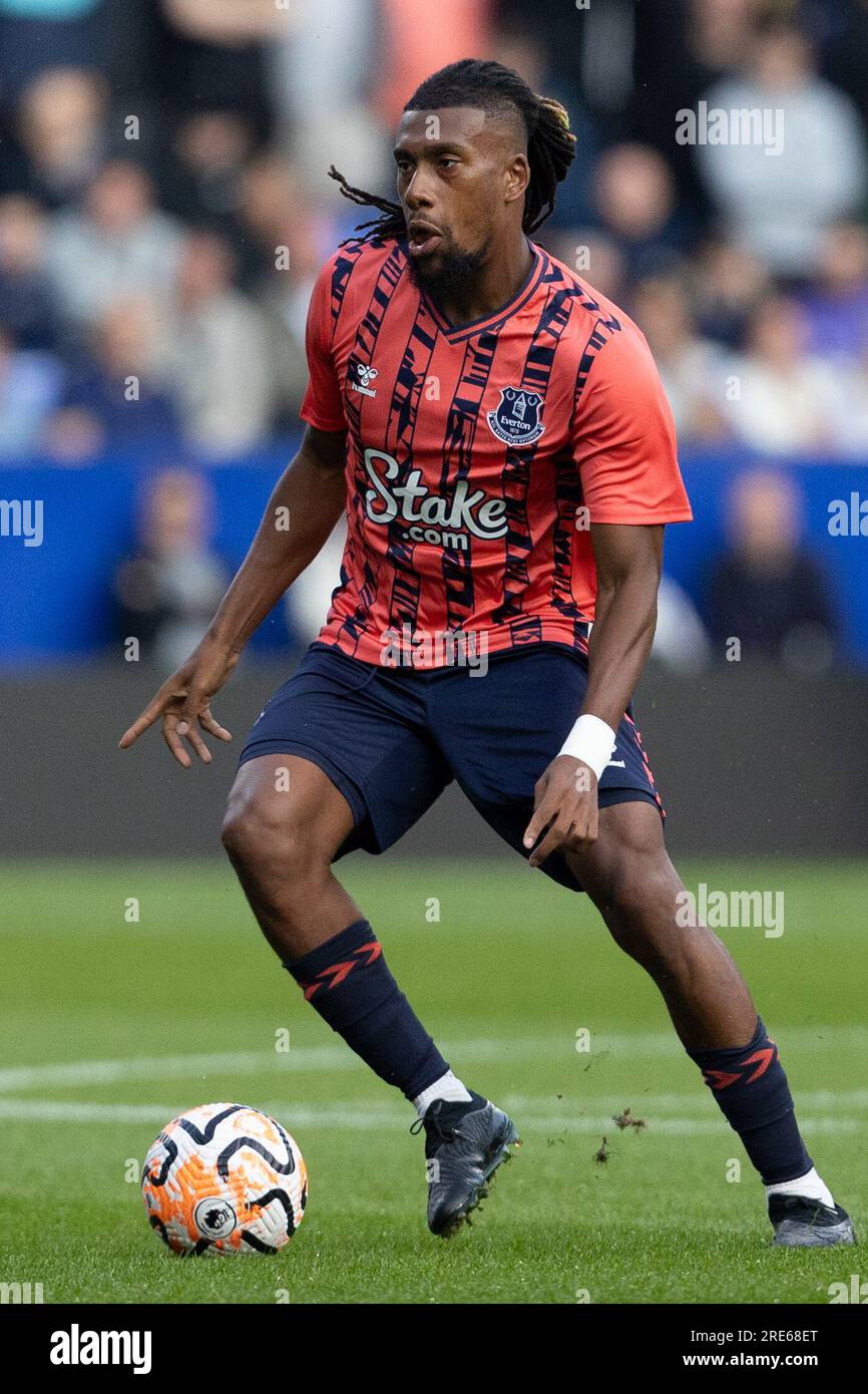 Alex Iwobi aus Everton während der Vorsaison zwischen Bolton Wanderers und Everton im Toughsheet Community Stadium, Bolton, Großbritannien, am Dienstag, den 25. Juli 2023 (Foto: Phil Bryan/Alamy Live News) Stockfoto