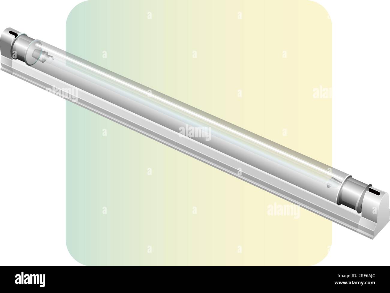 Fluoreszenzlicht – Röhrenlicht – Lagerabbildung als EPS 10-Datei Stock Vektor