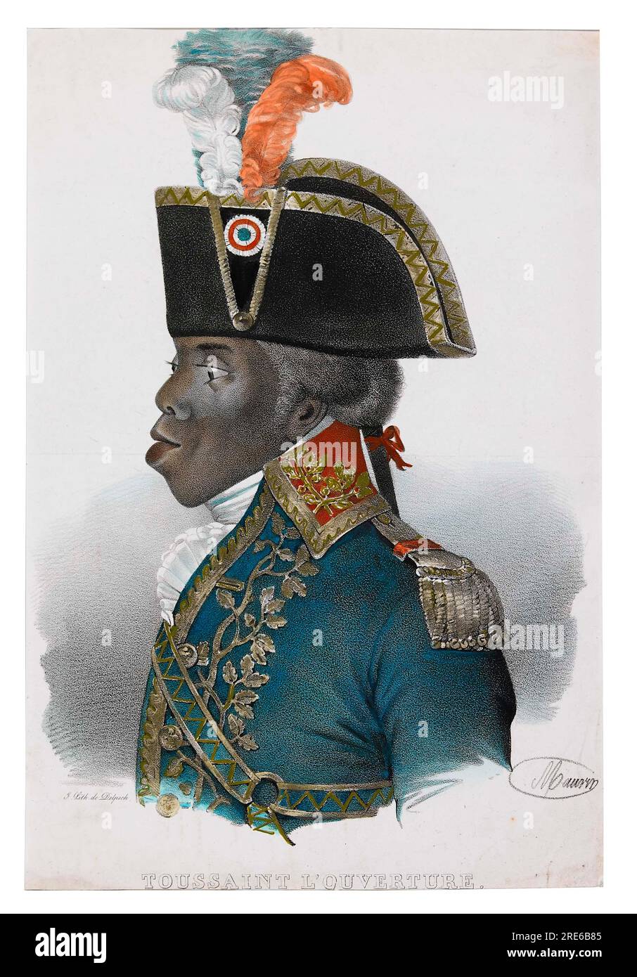 Titel: Toussaint L'Ouverture Künstler: Francois Séraphin Delpech Datum: Nicht angegeben Abmessungen: Nicht angegeben Medium: Handfarbige Lithographien Ort: Nicht angegeben Stockfoto