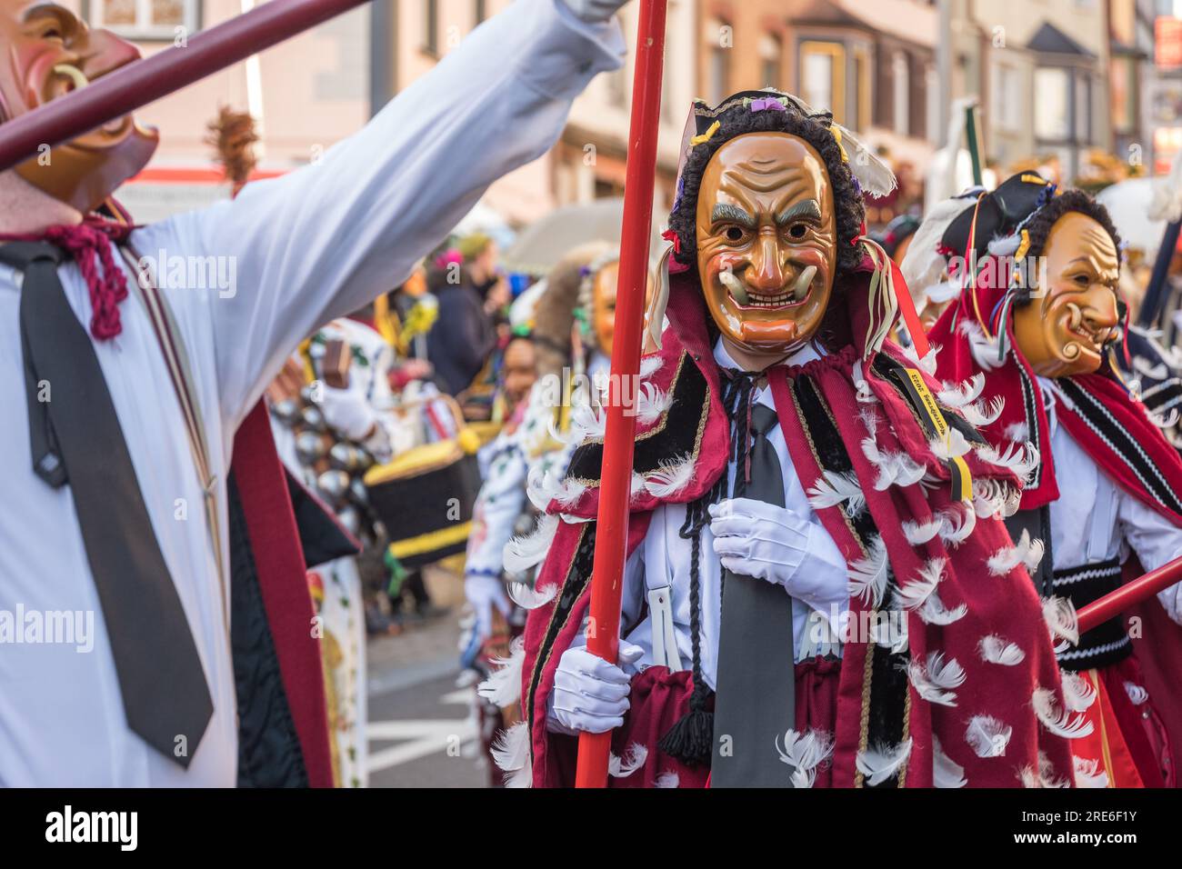 Schwäbisch Alemannische Fastnacht Rottweiler Narrensprung Masken Stockfoto