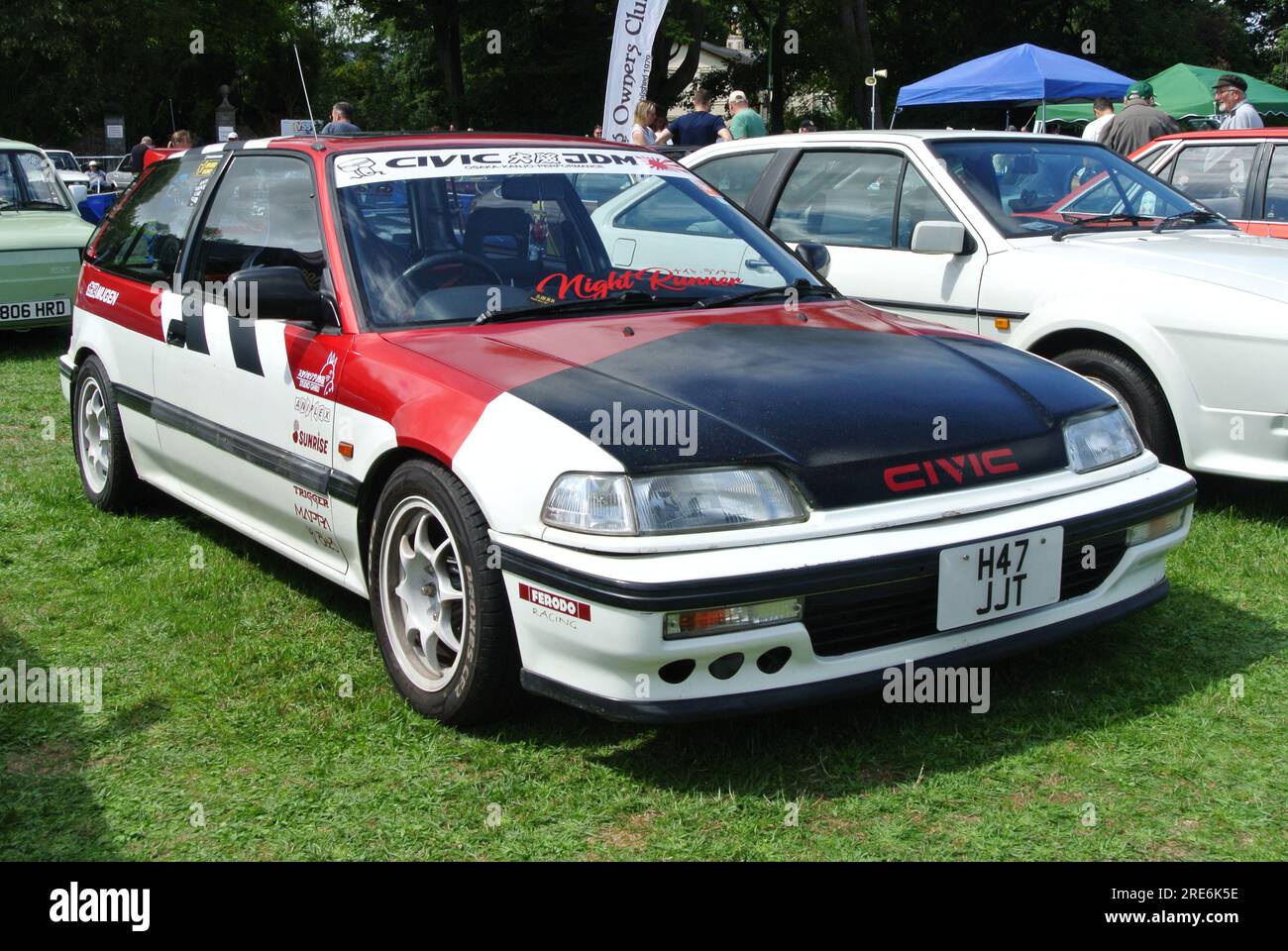 Ein Honda Civic aus dem Jahr 1990 wurde auf der English Riviera Oldtimer Show in Paignton, Devon, England, Großbritannien, ausgestellt. Stockfoto