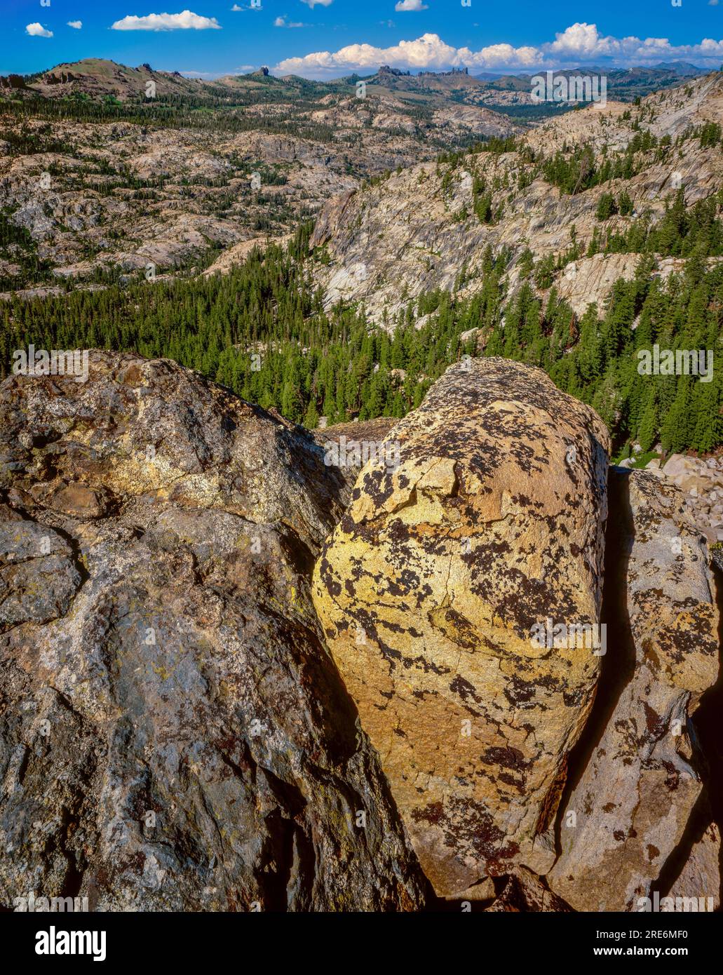 Granit Felsen, Emigrant Wilderness, Stanislaus National Forest, Sierra Nevada, Kalifornien Stockfoto
