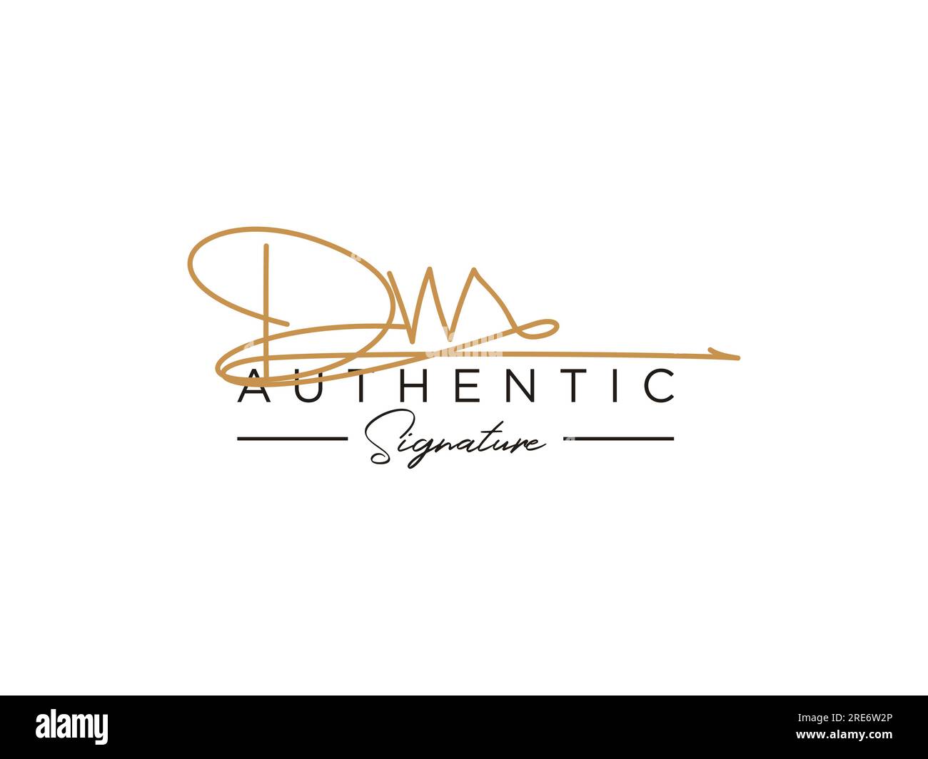 Vektor für die DW-Signature-Logo-Vorlage. Stock Vektor