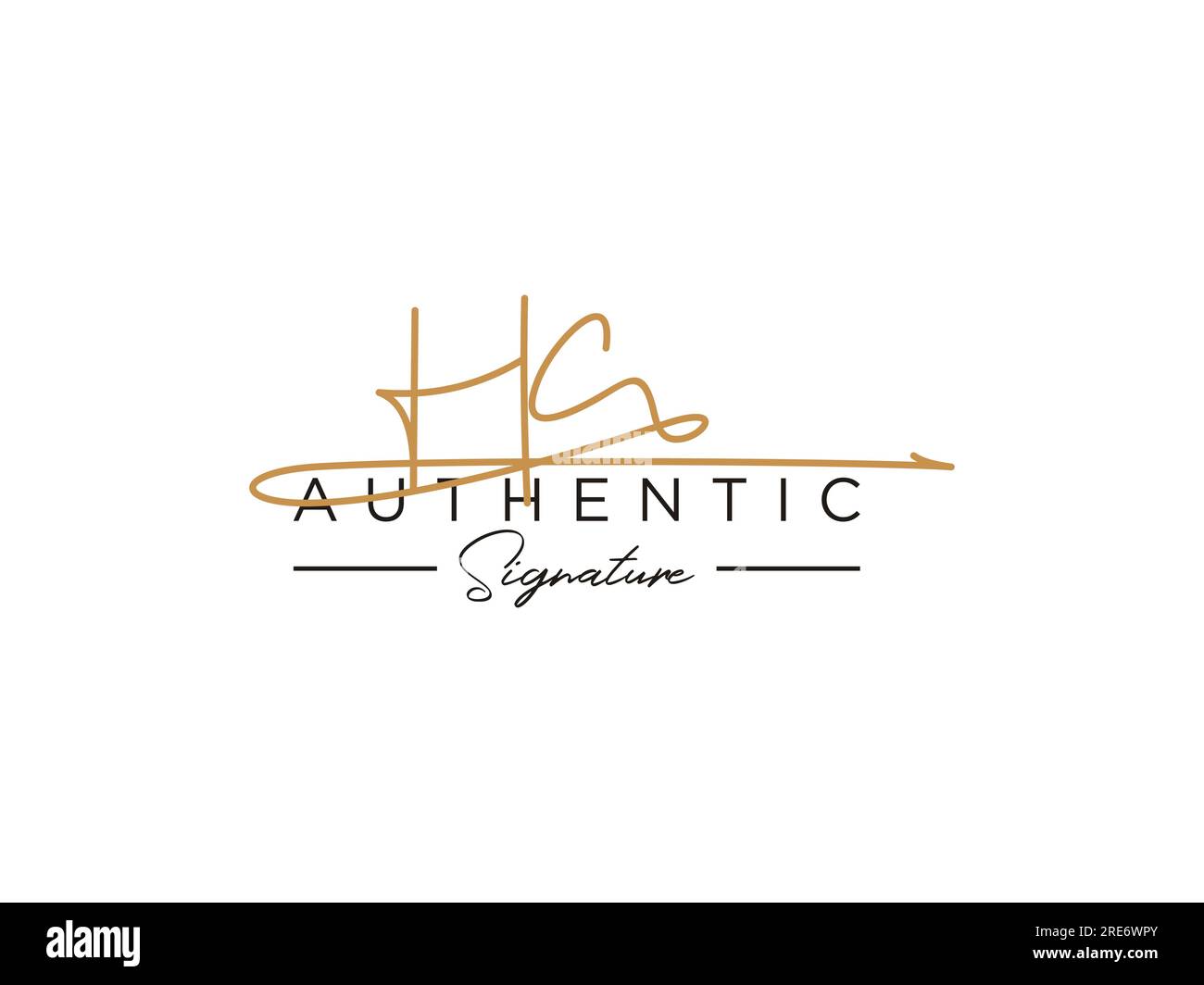 HC Signature Logo Template Vector (Vorlagenvektor für das HC-Logo) Stock Vektor