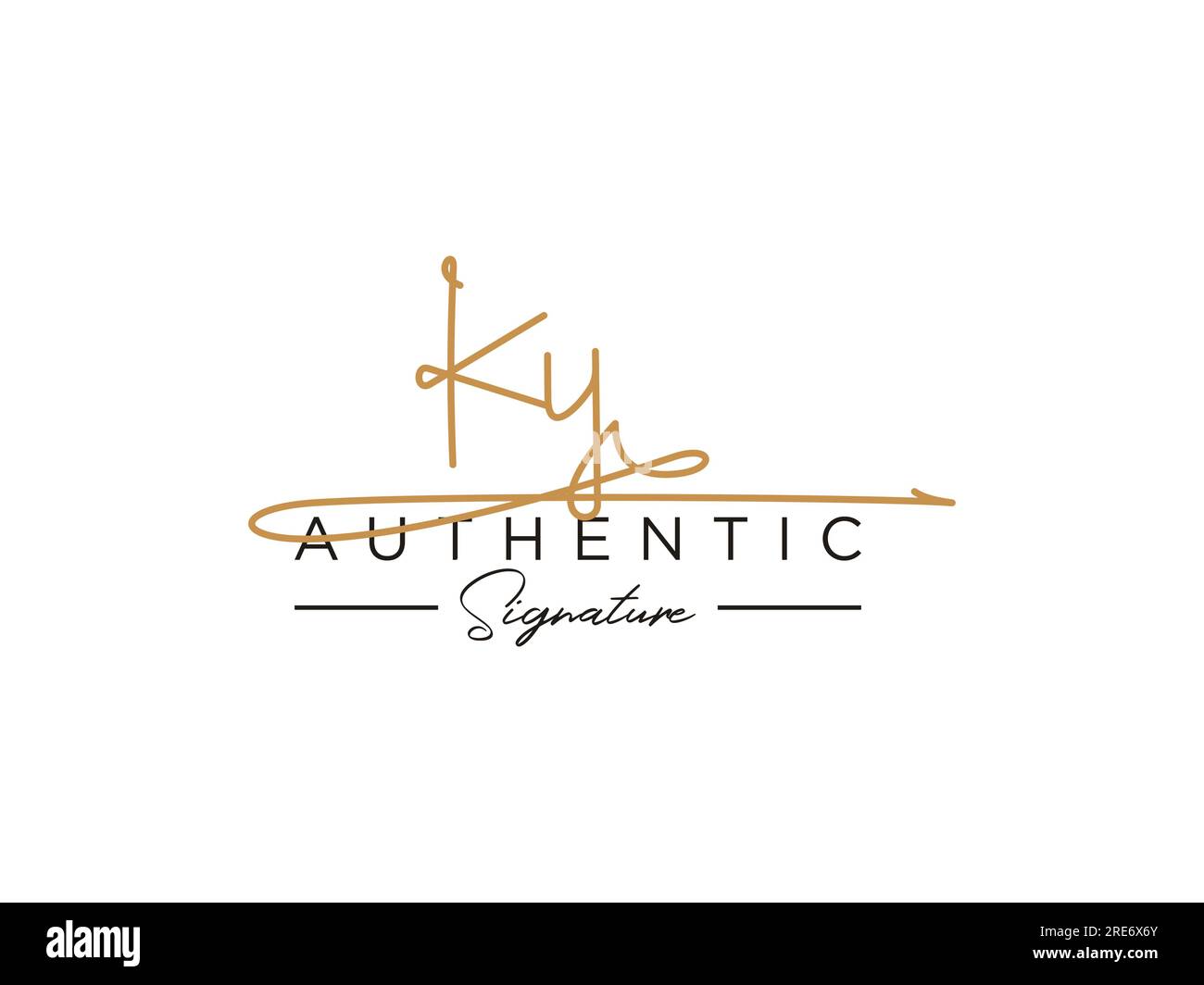 Vektor für die KY-Signature-Logo-Vorlage. Stock Vektor
