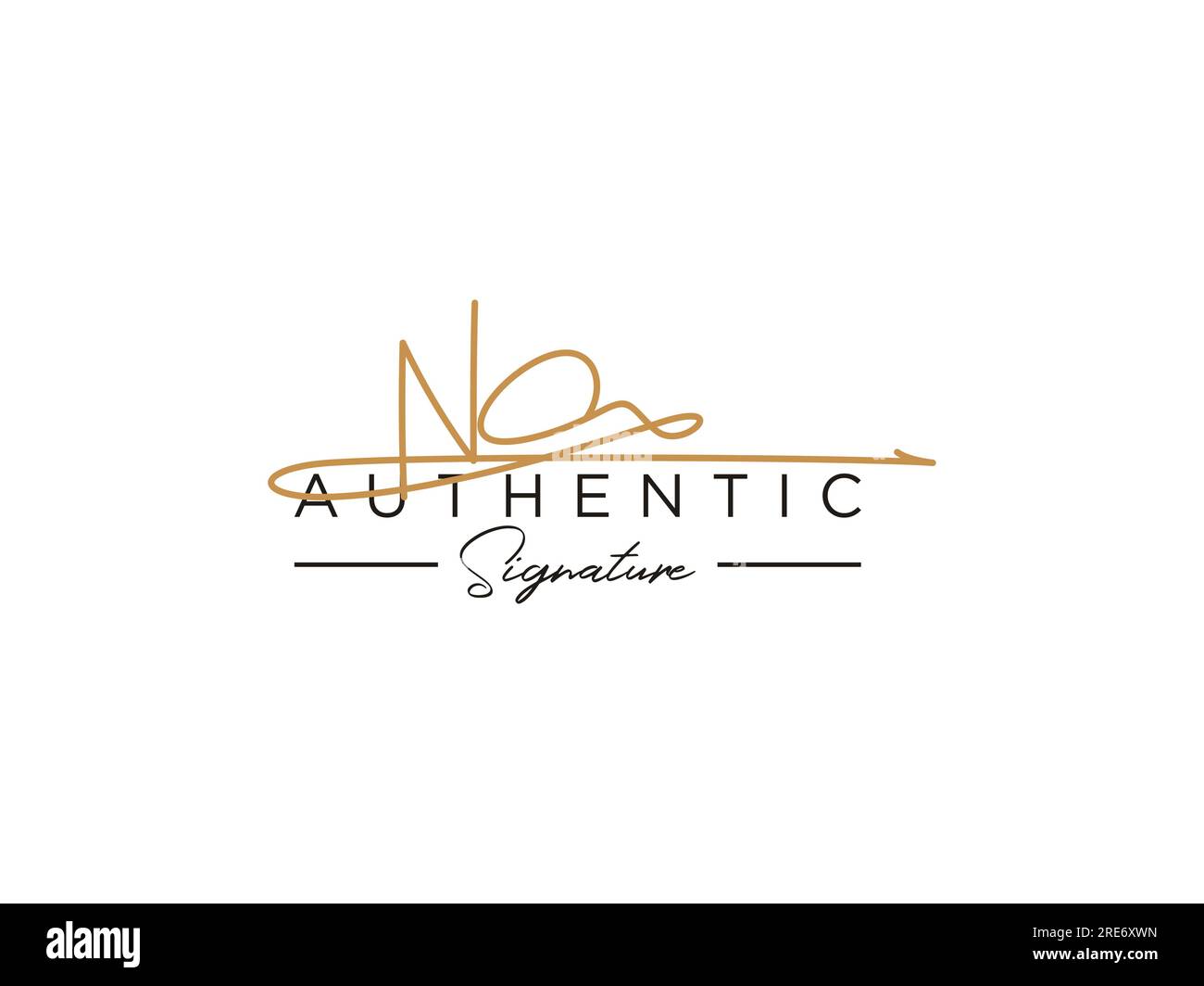 KEIN Vektor für Signature-Logo-Vorlage. Stock Vektor