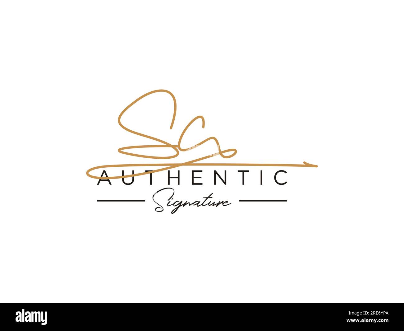 Vektor für SC-Signatur-Logo-Vorlage. Stock Vektor