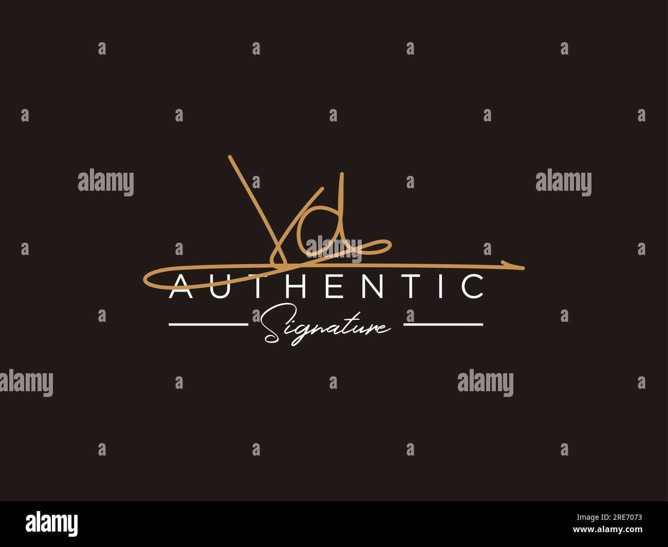 Vektor für VD-Signatur-Logo-Vorlage. Stock Vektor