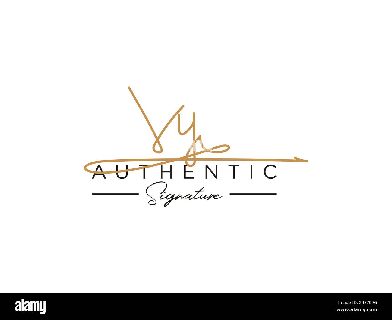 VY Signature Logo-Vorlage Vektor. Stock Vektor