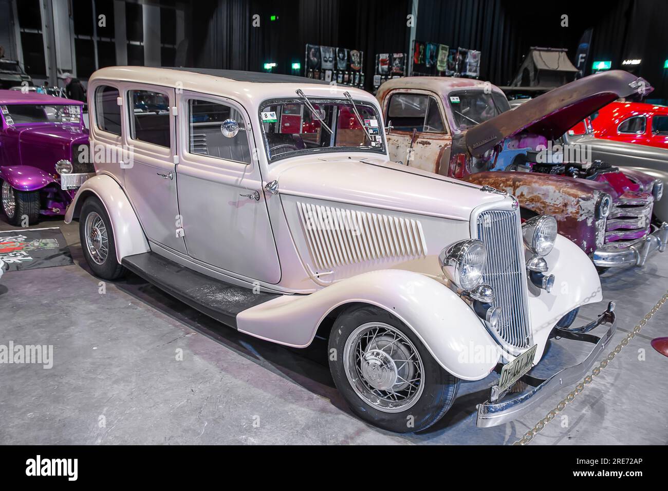 Ein weißer 1934 Ford ForDoor Sedan Stockfoto