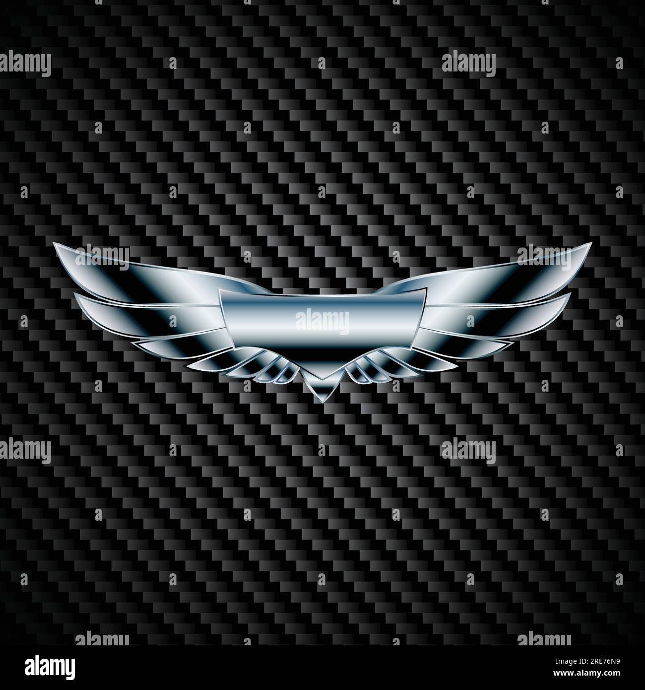 Abstrakte Flügel mit Metall-Carbon-Logo Stock Vektor
