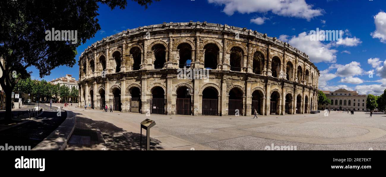 anfiteatro romano -Arena de Nimes-, siglo I, Nimes, Hauptstadt del departamento de Gard, Francia, Europa Stockfoto