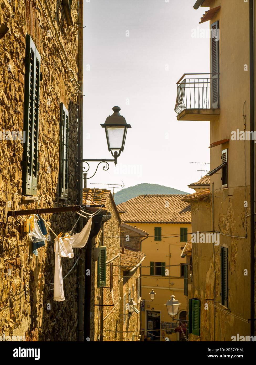 suvereto, toskana, Straßen im Sommer Stockfoto