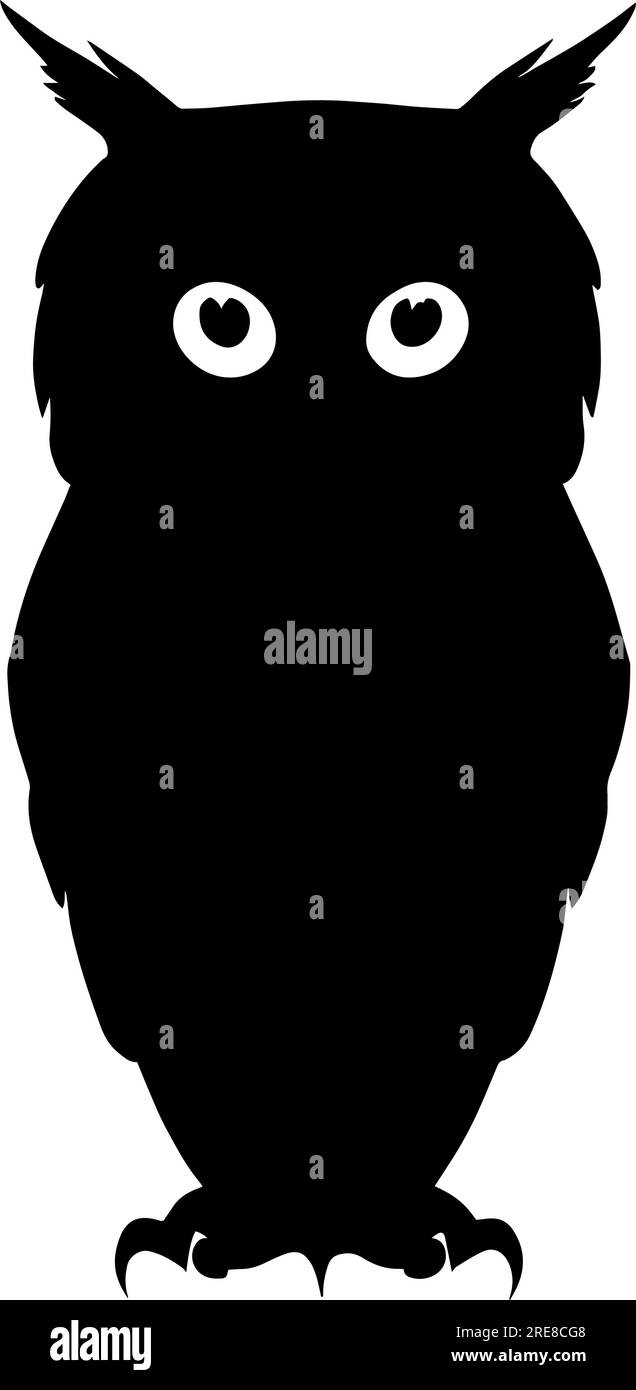 Halloween-Eulen-Silhouette isoliert. Vektordarstellung Stock Vektor
