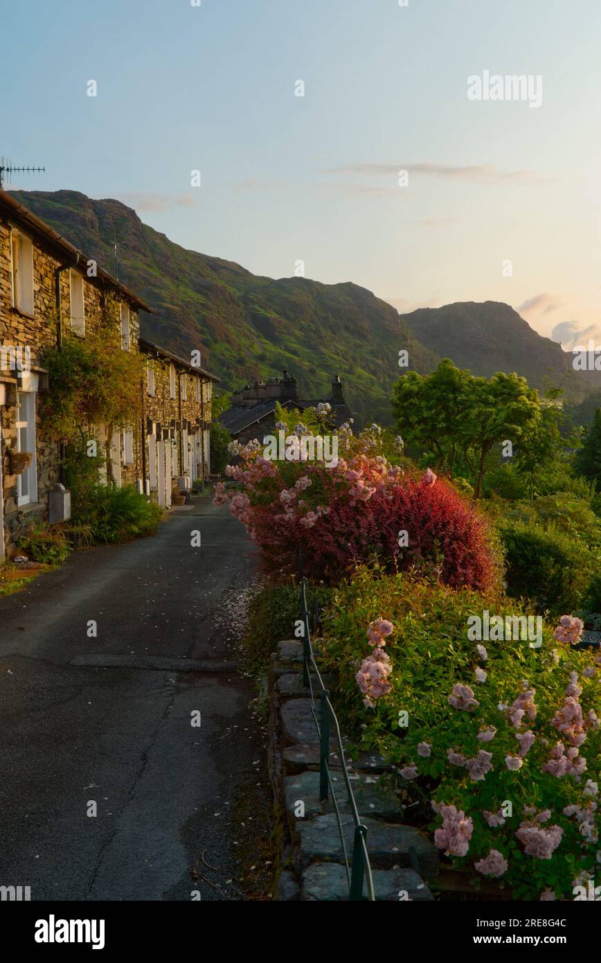 Traditionelle Hütten in Coniston, Cumbria Stockfoto