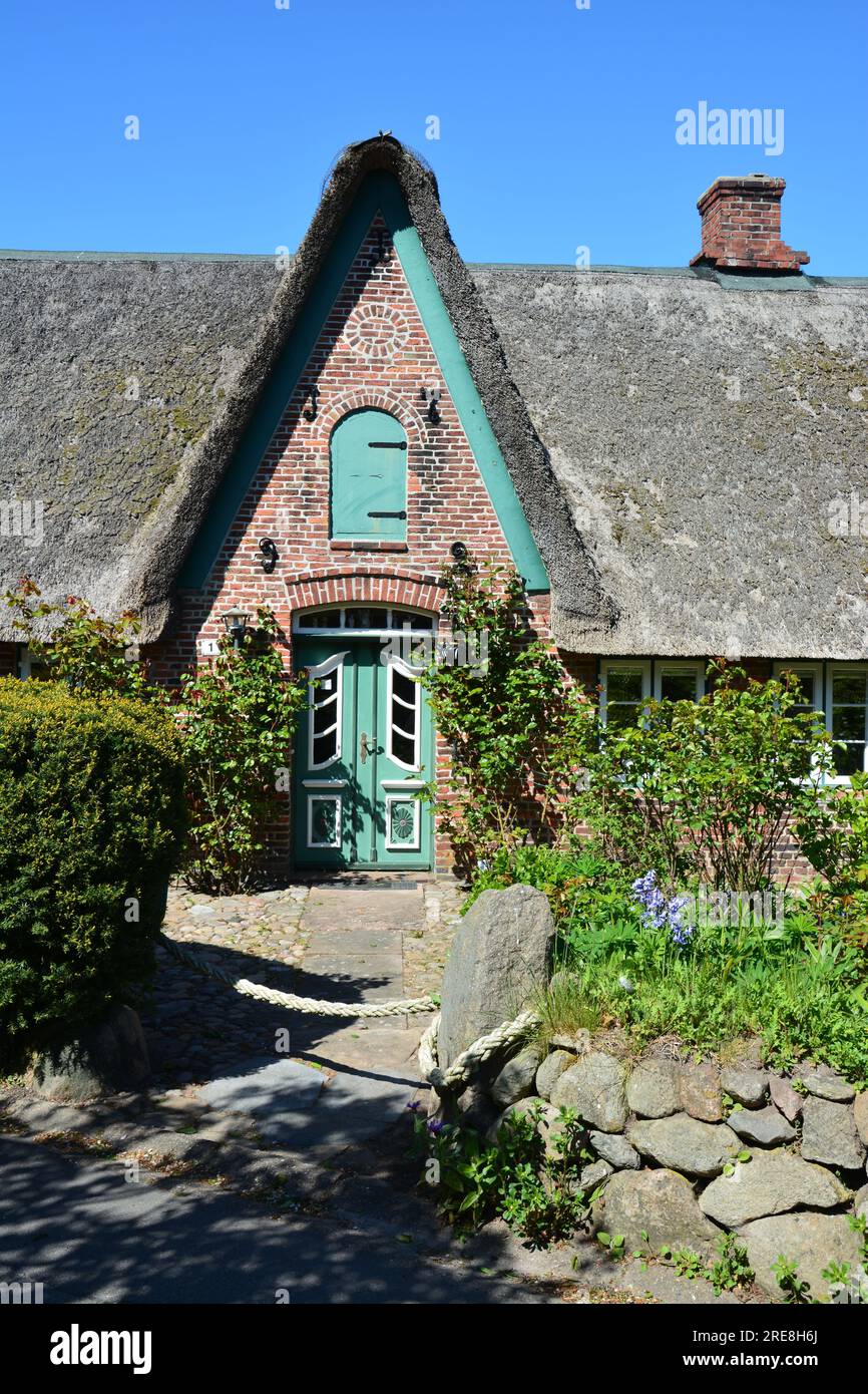Friesisches Haus, Keitum, Sylt, friesische Inseln, Wattenmeer, Deutschland Stockfoto