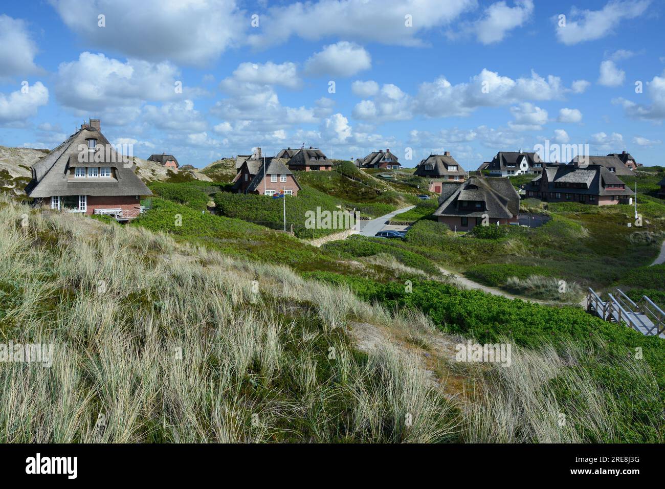 Tätowierte Häuser sind die Dünen, Rantum, die friesischen Inseln, das Wattenmeer, die Nordsee, Deutschland Stockfoto