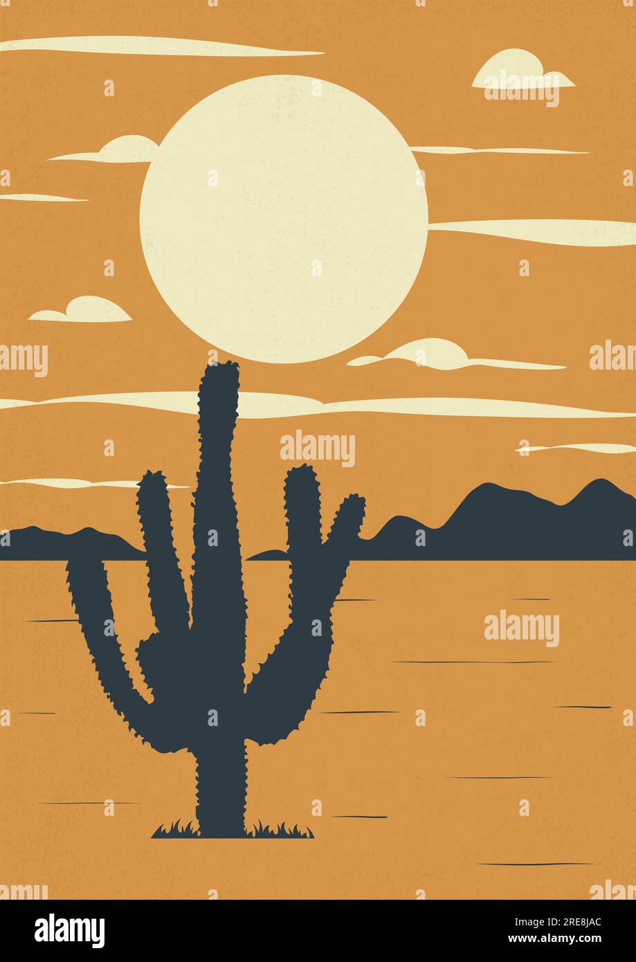 Abstrakte, zeitgenössische, ästhetische Nachtlandschaft in der Wüste Stock Vektor