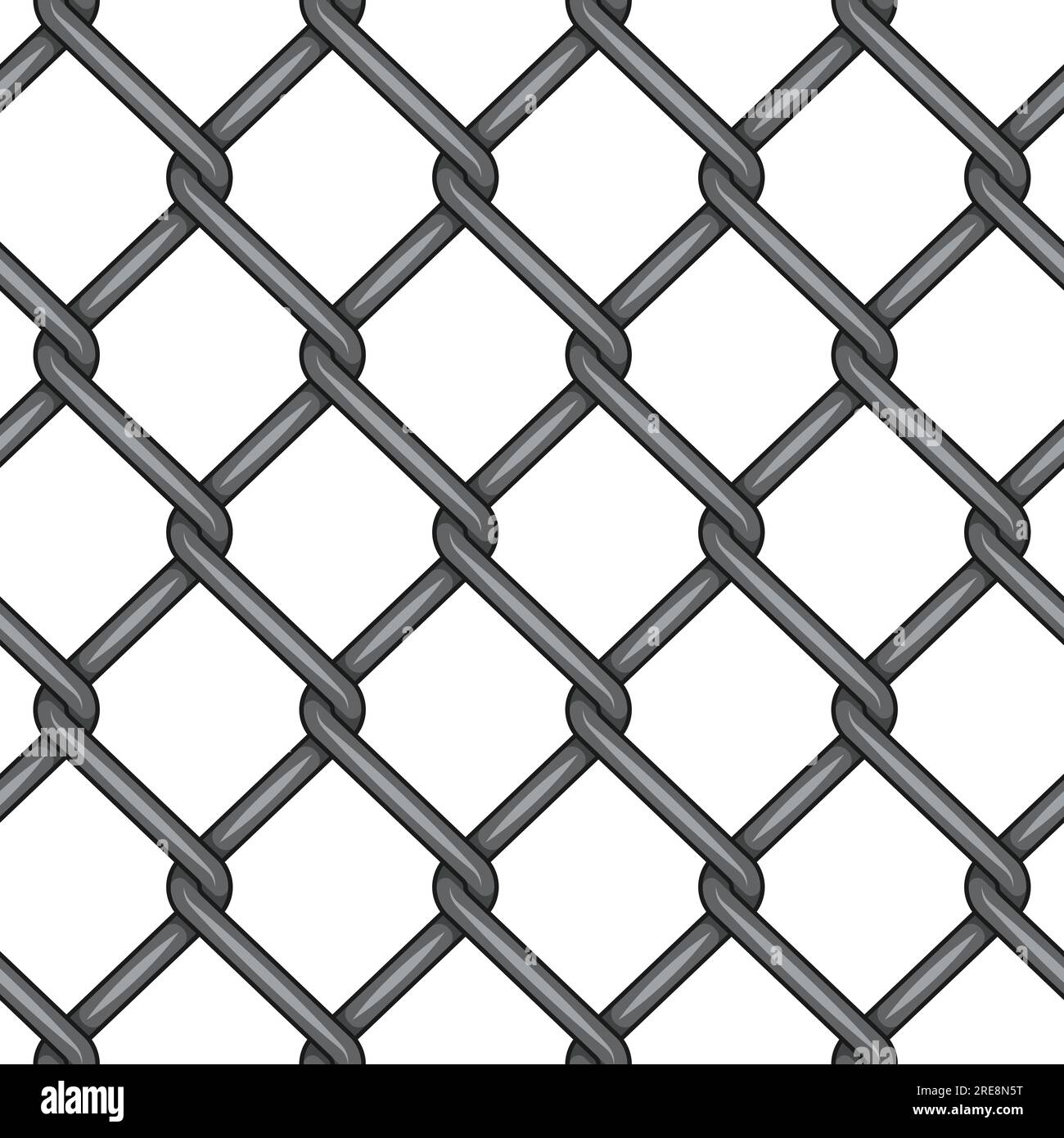 Nahtloses Muster mit Netzgewebe aus Metall. Vektorfarbiger Hintergrund auf Weiß. Stock Vektor
