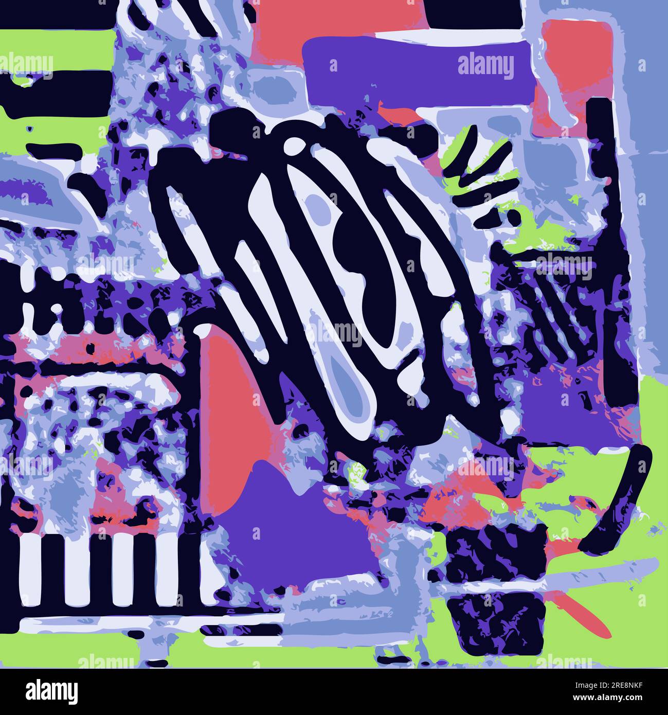 Vector Illustration Abstraktes Netzwerkdesign Komplexe Collage Splash Mehrere Farben Modern Painting Stock Vektor