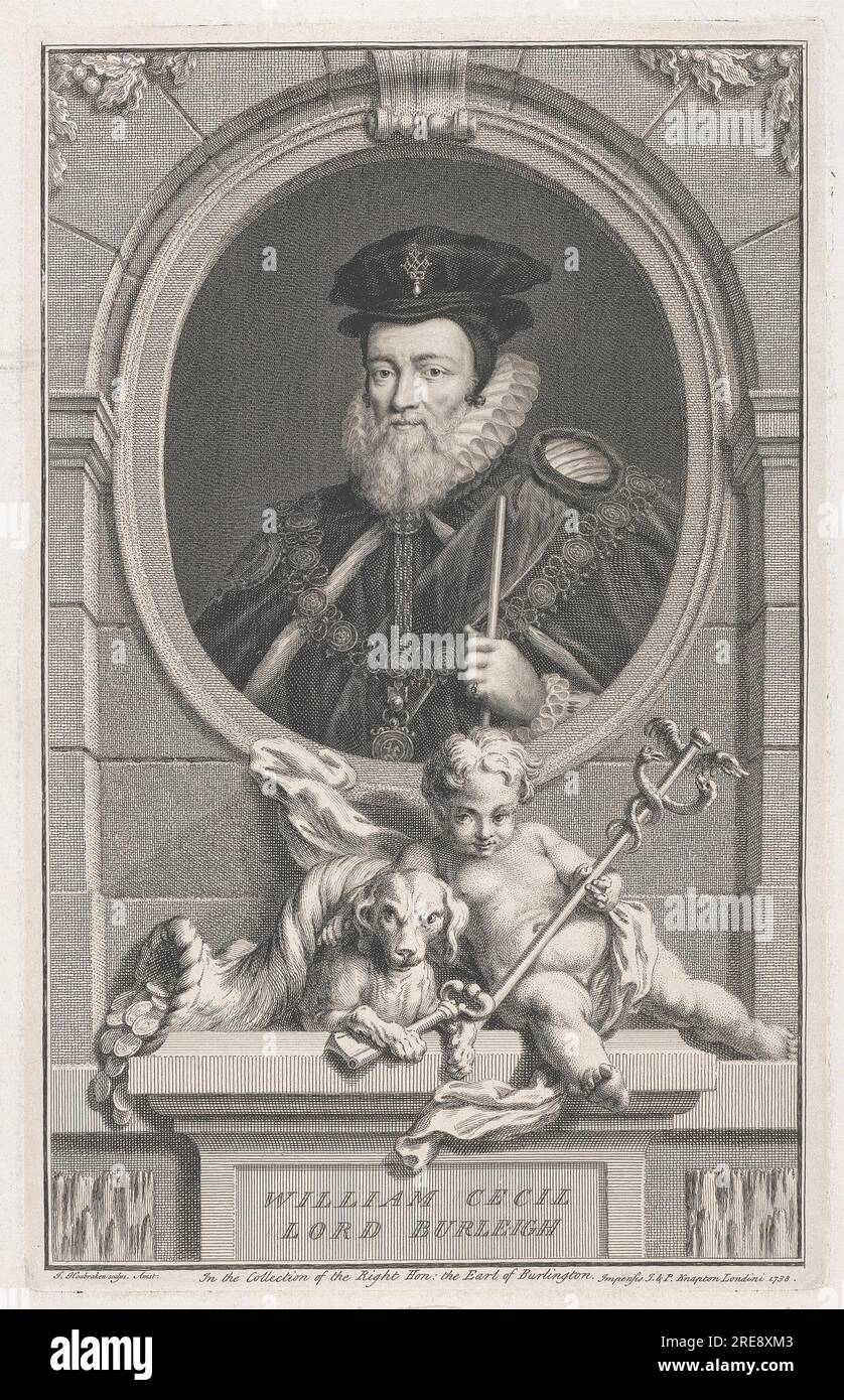 William Cecil Lord Burleigh 1738 von Jacobus Houbraken Stockfoto