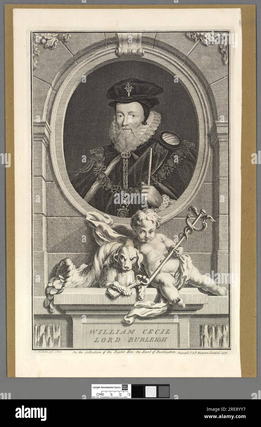 William Cecil Lord Burleigh 1738 von Jacobus Houbraken Stockfoto