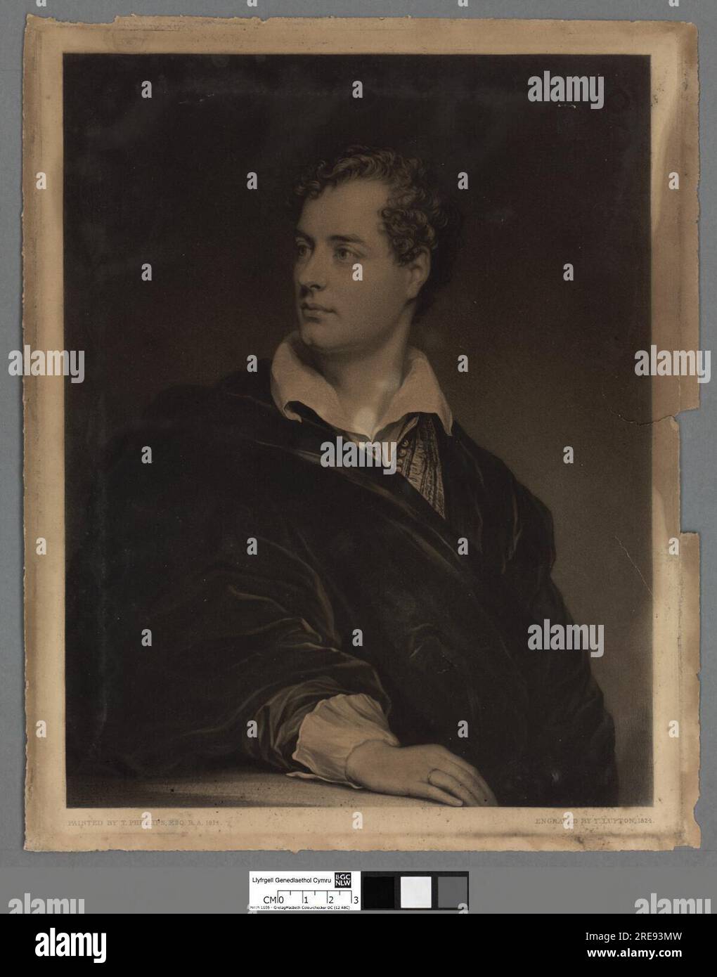 George Gordon Noel Byron, 6. Baron Byron, circa 1824 von Thomas Goff Lupton Stockfoto