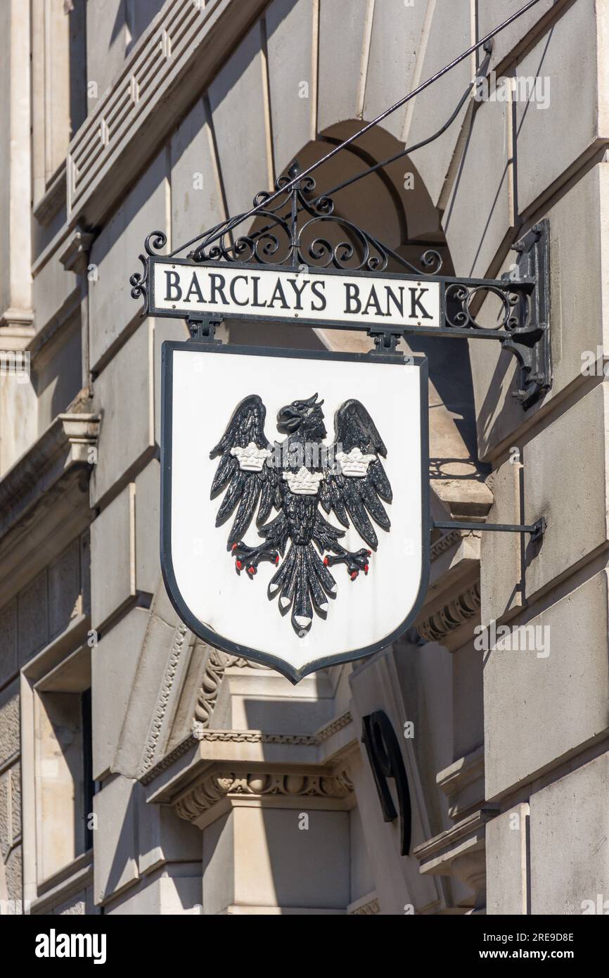 Vintage Barclays Bank Schild, Fleet Street, City of London, Greater London, England, Vereinigtes Königreich Stockfoto