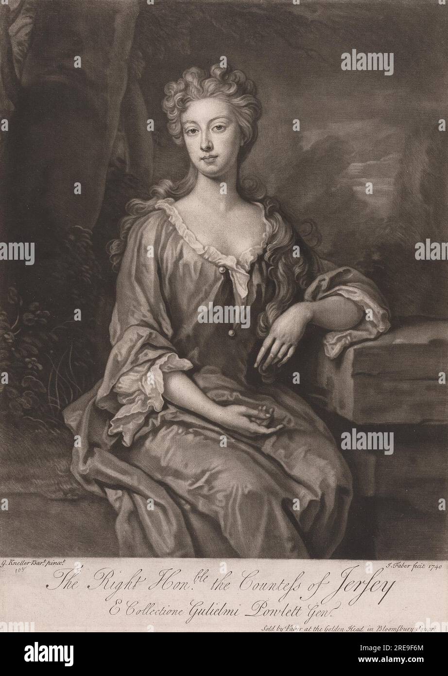 Die ehrenwerte Gräfin von Jersey von John Faber Junior Stockfoto