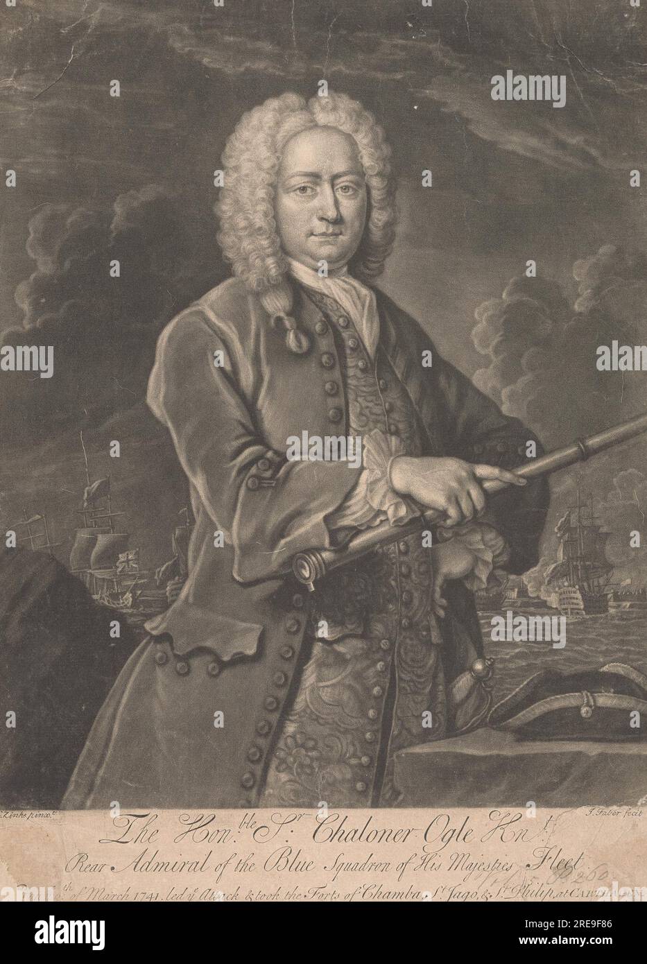 Sir Chaloner Ogle von John Faber Junior Stockfoto