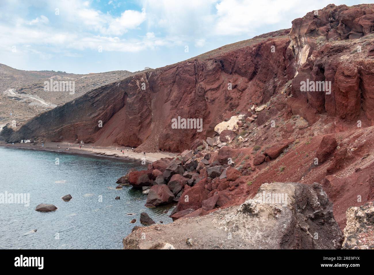 Red Beach, Santorin, Griechenland Stockfoto