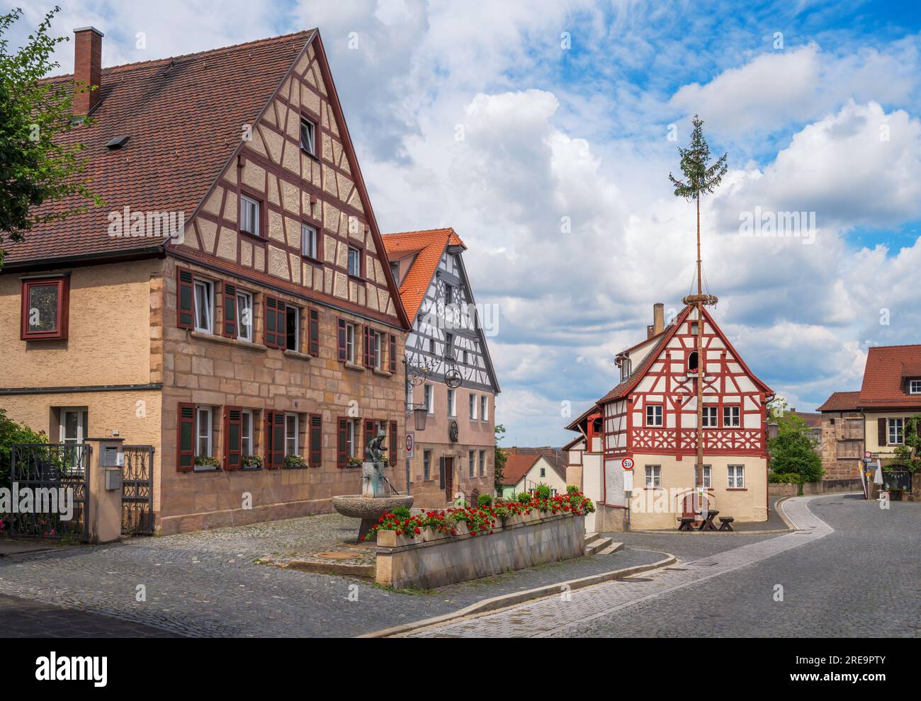 Historische Altstadt von Cadolzburg (Franken, Deutschland) Stockfoto