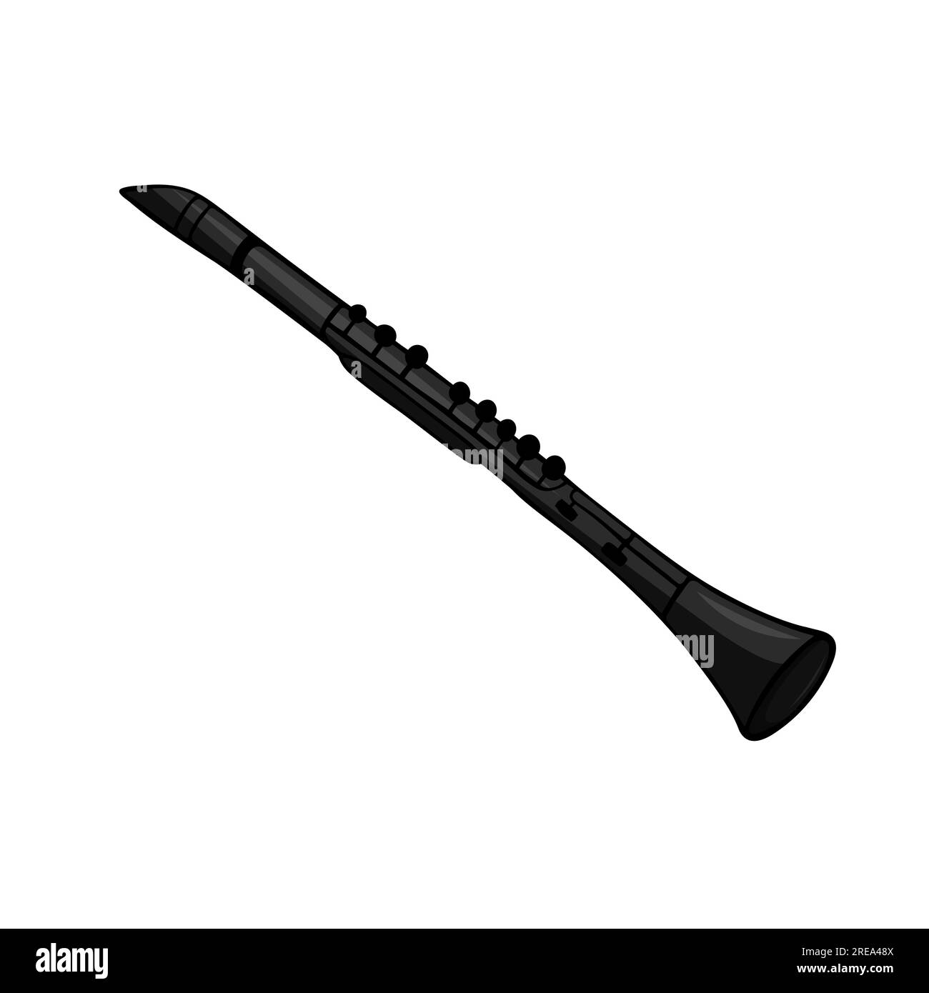 Vektordarstellung der Klarinette eines Windmusikinstruments Stock Vektor