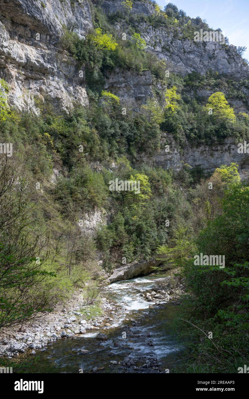 Die Binies-Schlucht, Foz de Binies im Veral-Tal, Huesca, Aragon, Spanien Stockfoto