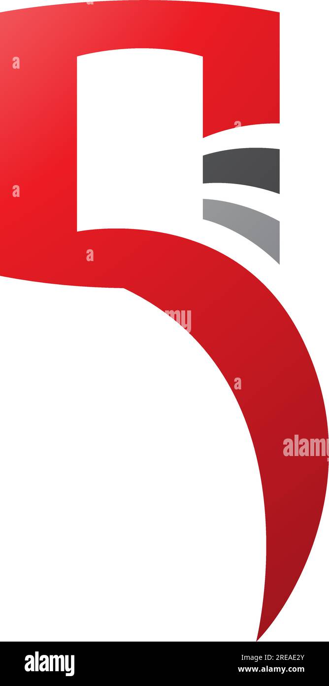 Rotes und schwarzes quadratisches Q-Symbol auf weißem Hintergrund Stock Vektor