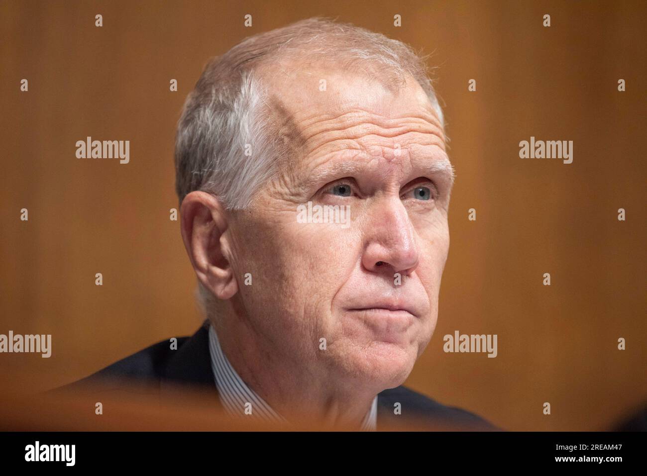 Ranking Member United States Senator Thom Tillis (Republikaner von North Carolina) at a Senate Judiciary Subcommittee on Intellectual Property Hearing to Investigation the United States Patent and Trademark Office in Washington, DC, am Mittwoch, den 26. Juli 2023. Kredit: Annabelle Gordon/CNP Stockfoto