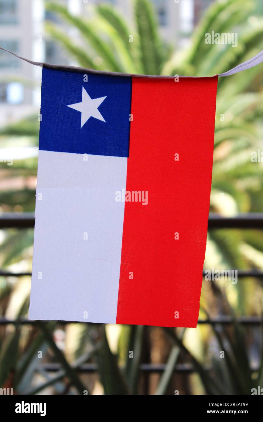 Chilenische Flagge an nationalen Feiertagen Stockfoto