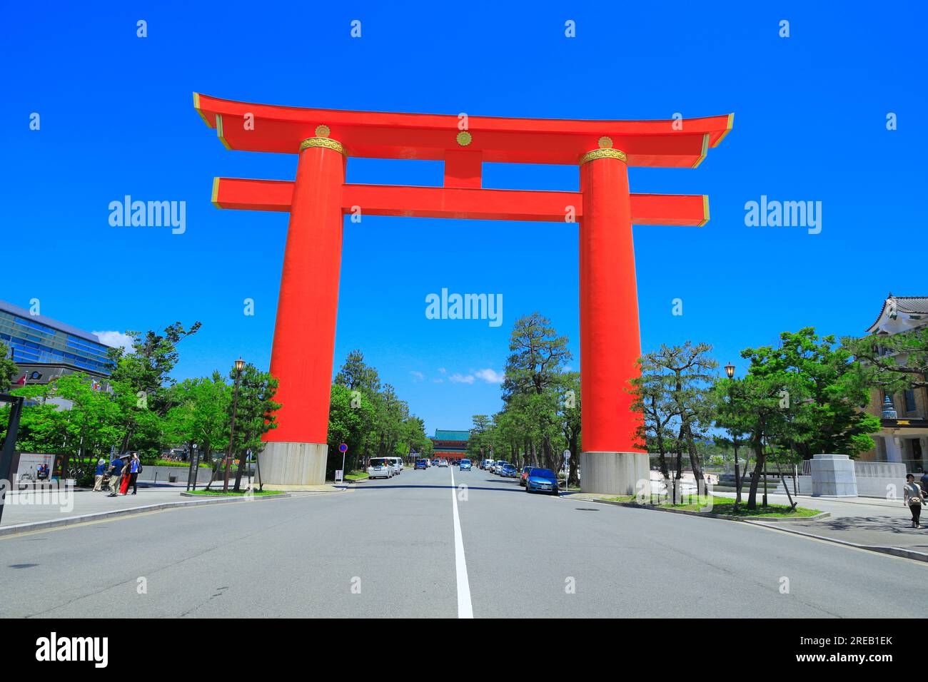 Torii vom Heian-Schrein Stockfoto