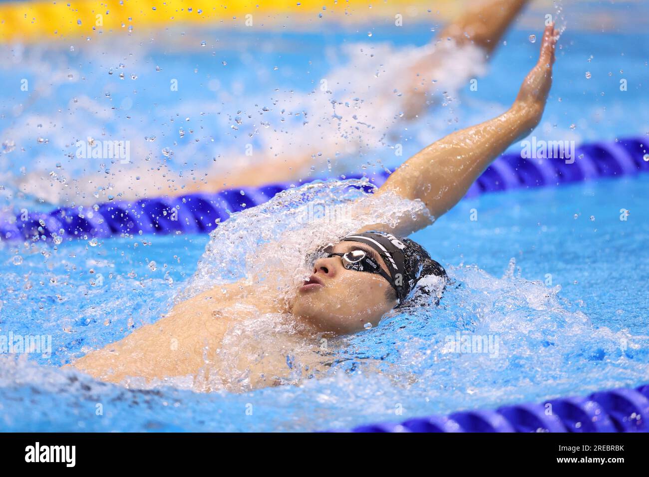 Daiki Yanagawa (JPN), 27. JULI 2023 - Schwimmen : World Aquatics Championships Fukuoka 2023 Herrenrenrenmeisterschaft mit 200m km Backstroke Heat in der Marine Messe Fukuoka Halle A in Fukuoka, Japan. (Foto: YUTAKA/AFLO SPORT) Stockfoto
