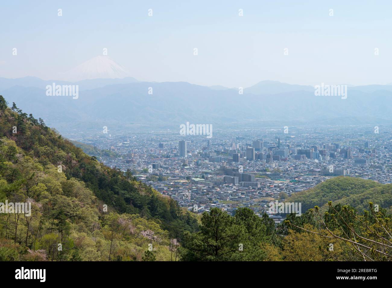 Kofu-Becken im Frühling Stockfoto