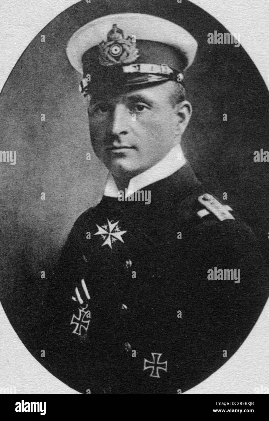 Weddigen, Otto, 15.9.1882 - 18,3.1915, deutscher Marineoffizier, Kommandeur der U 9, Postkarte, ZUSÄTZLICHE-RECHTE-FREIGABE-INFO-NICHT-VERFÜGBAR Stockfoto