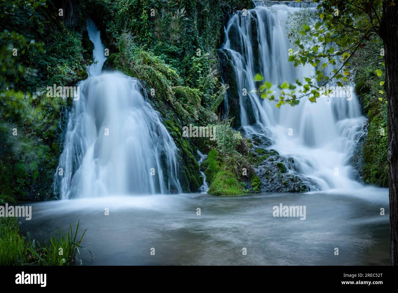 Trillo Wasserfall, La Alcarria, Guadalajara, Spanien Stockfoto