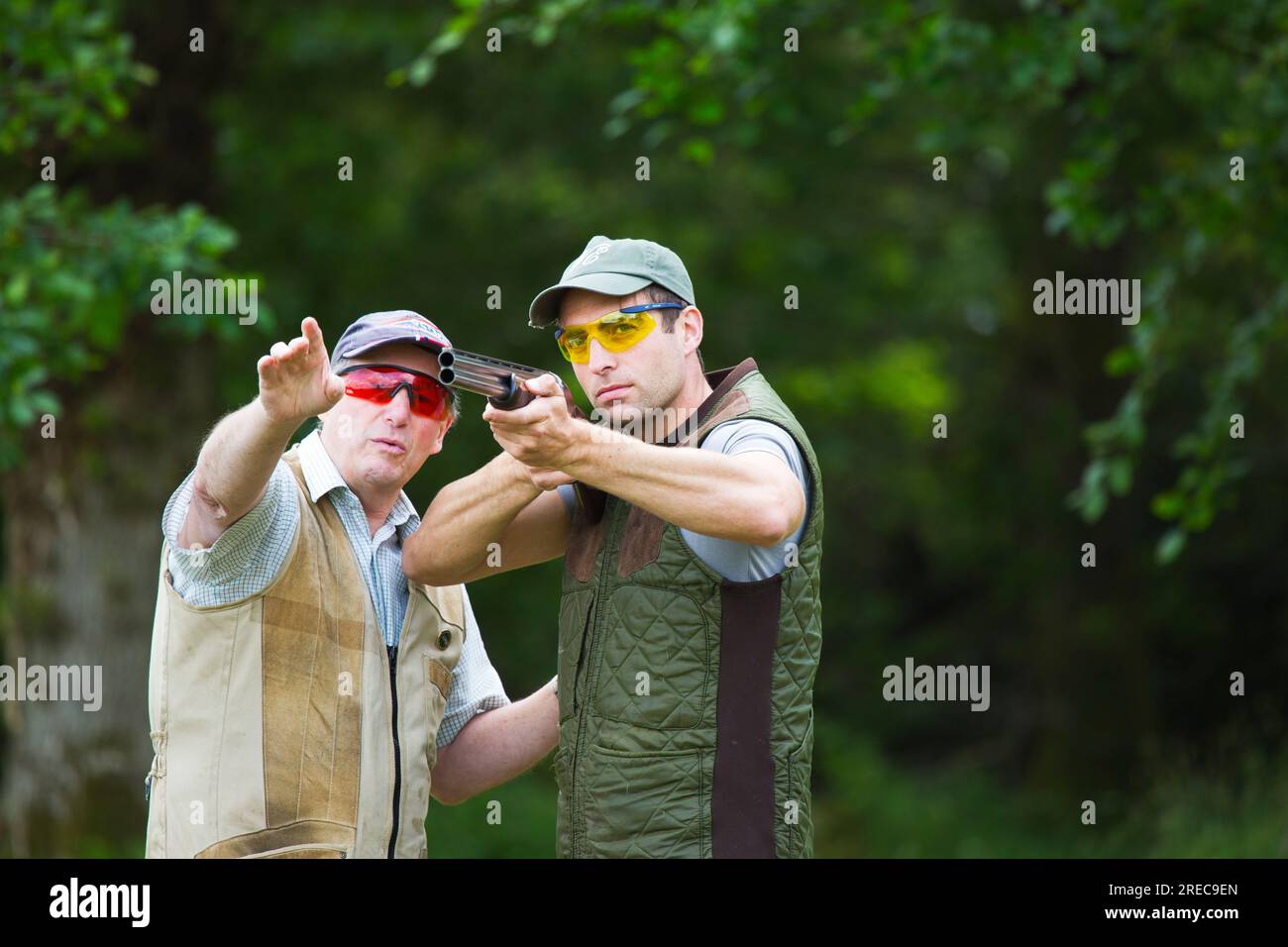 Tontaubenschießunterricht Stockfoto