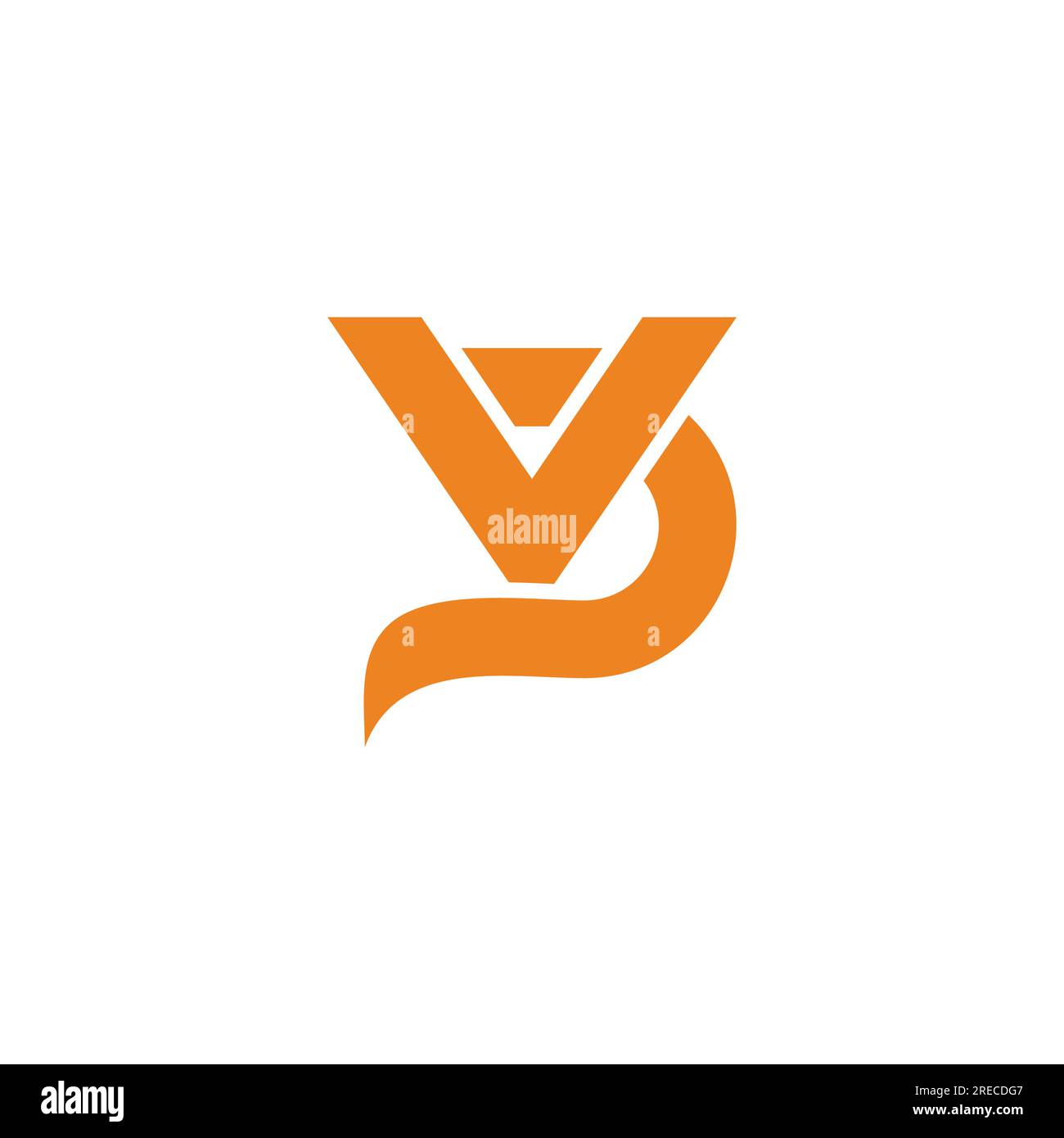 Buchstabe vd, Schwanzform einfacher Logo-Vektor Stock Vektor