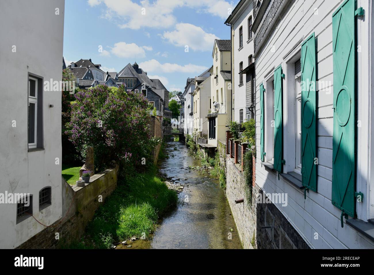 Altstadt von Velbert Langenberg mit historischem Gebäudebestand. Stockfoto