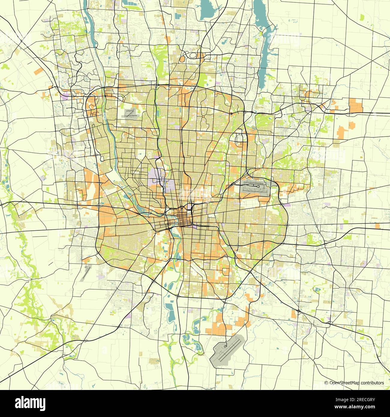 Vector Stadtplan von Columbus Ohio USA Stock Vektor